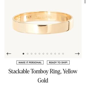 Catbird NYC Solid gold Stackable Tomboy Ring sz 8